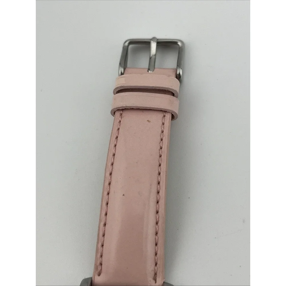Vintage‎ Espirit Watch Women 35mm Silver Case Pink Leather Band- New Battery
